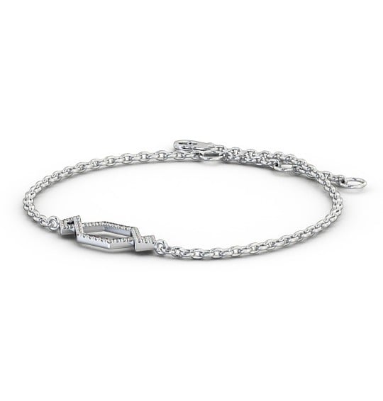 Bow Deisgn Delicate Diamond Bracelet 18K White Gold BRC19_WG_THUMB1 