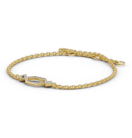 Bow Deisgn Delicate Diamond Bracelet 18K Yellow Gold - Lilia BRC19_YG_THUMB1