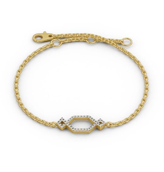  Bow Deisgn Delicate Diamond Bracelet 18K Yellow Gold - Lilia BRC19_YG_THUMB2 