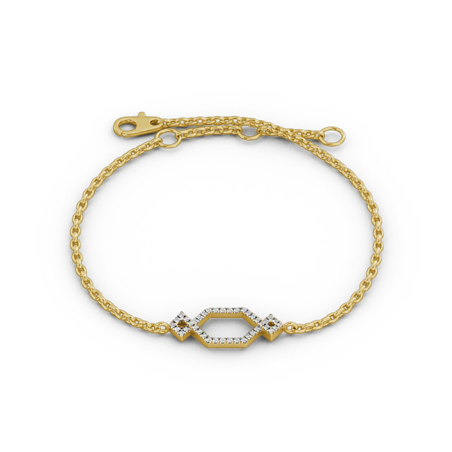 Bow Deisgn Delicate Diamond Bracelet 18K Yellow Gold - Lilia BRC19_YG_UP