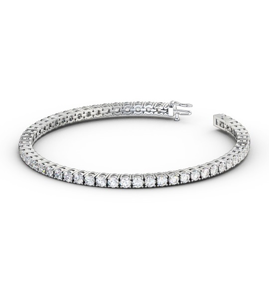 Tennis Bracelet Round Diamond Four Claw 18K White Gold BRC1_WG_THUMB1 