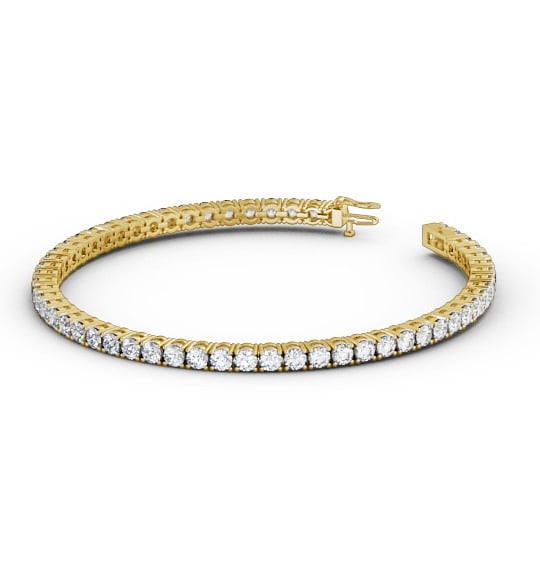 Tennis Bracelet Round Diamond Four Claw 18K Yellow Gold BRC1_YG_THUMB1 