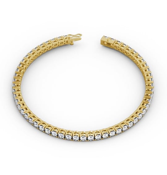 Tennis Bracelet Round Diamond Four Claw 18K Yellow Gold BRC1_YG_THUMB2 
