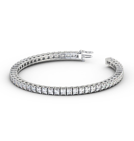 Tennis Bracelet Princess Diamond Four Claw 18K White Gold BRC2_WG_THUMB1 