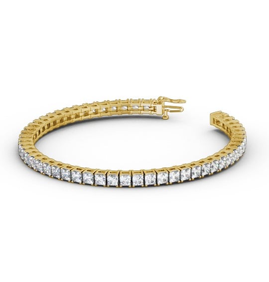  Tennis Bracelet Princess Diamond Four Claw 18K Yellow Gold - Bellagio BRC2_YG_THUMB1 