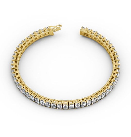 Tennis Bracelet Princess Diamond Four Claw 18K Yellow Gold BRC2_YG_THUMB2 