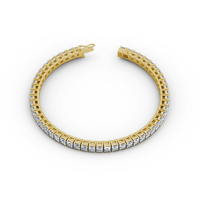 Tennis Bracelet Princess Diamond Four Claw 18K Yellow Gold - Bellagio BRC2_YG_UP
