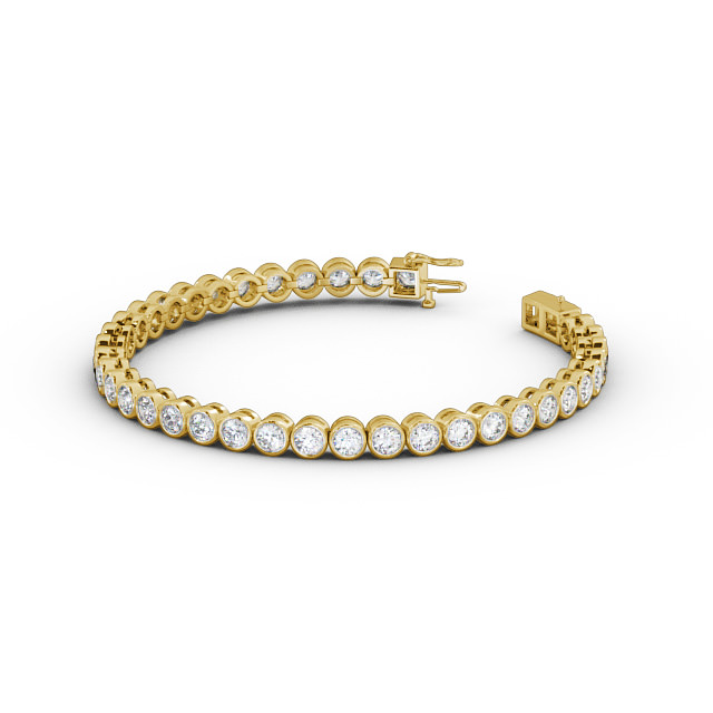 Tennis Bracelet Round Diamond Bezel 18K Yellow Gold - Charlotte