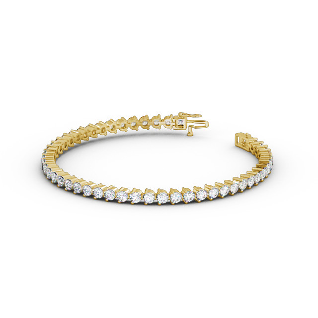 Tennis Bracelet Round Diamond Three Claw 18K Yellow Gold Francesca Angelic Diamonds