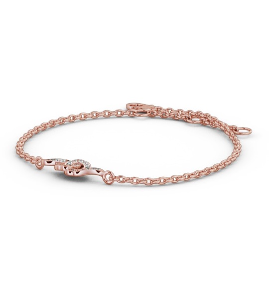 Circle Design Delicate Swirling Diamond Bracelet 18K Rose Gold BRC6_RG_THUMB1