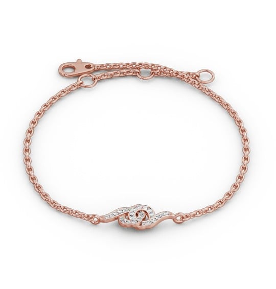 Circle Design Delicate Swirling Diamond Bracelet 9K Rose Gold BRC6_RG_THUMB2 
