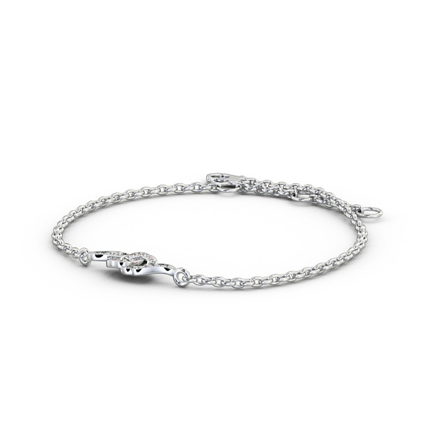 Circle Design Delicate Diamond Bracelet 18K White Gold - Sorana BRC6_WG_SIDE