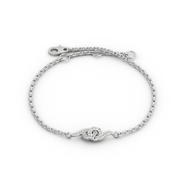 Circle Design Delicate Diamond Bracelet 18K White Gold - Sorana BRC6_WG_UP