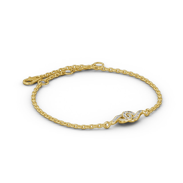 Circle Design Delicate Diamond Bracelet 9K Yellow Gold - Sorana BRC6_YG_FLAT