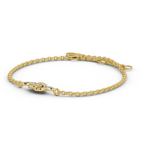 Circle Design Delicate Swirling Diamond Bracelet 9K Yellow Gold BRC6_YG_THUMB1