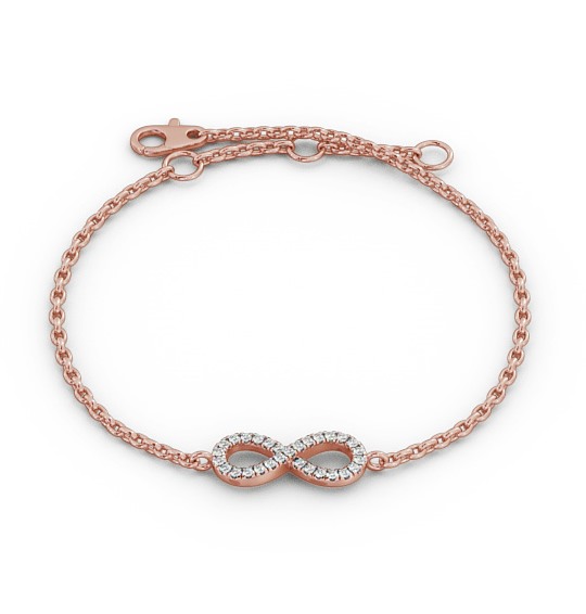 infinity Design Delicate Diamond Bracelet 9K Rose Gold BRC7_RG_THUMB2 
