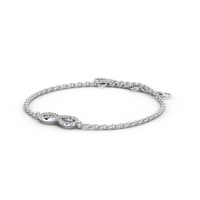 infinity Design Delicate Diamond Bracelet 9K White Gold - Zoe BRC7_WG_SIDE