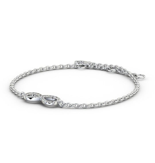 infinity Design Delicate Diamond Bracelet 9K White Gold BRC7_WG_THUMB1 