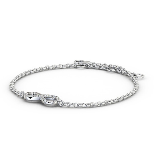 infinity Design Delicate Diamond Bracelet 18K White Gold BRC7_WG_THUMB1