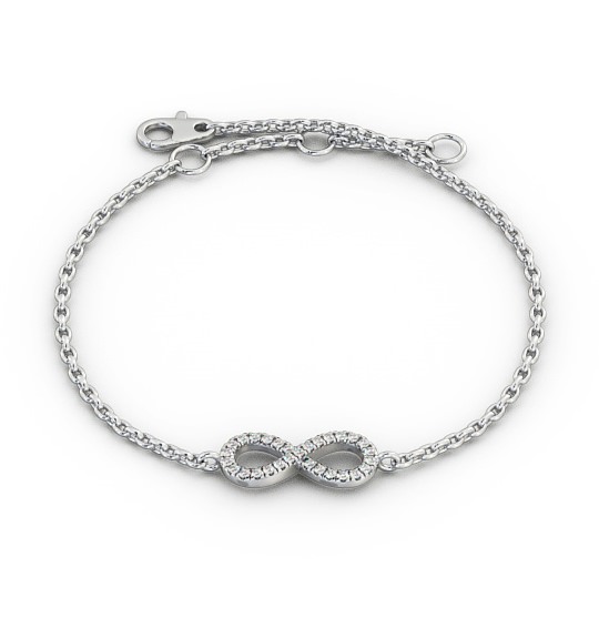 infinity Design Delicate Diamond Bracelet 9K White Gold BRC7_WG_THUMB2 