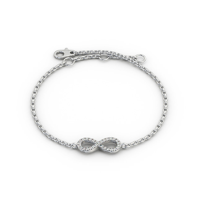 Infinity Design Delicate Diamond Bracelet 18K White Gold - Zoe BRC7_WG_UP
