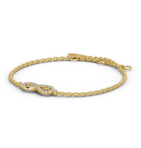 infinity Design Delicate Diamond Bracelet 9K Yellow Gold BRC7_YG_THUMB1