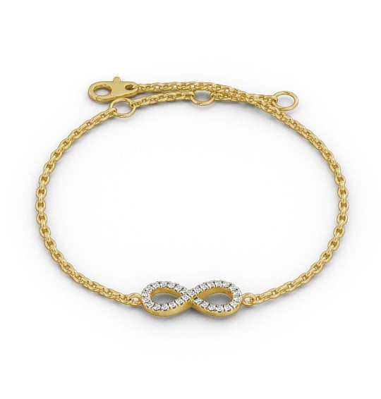 infinity Design Delicate Diamond Bracelet 9K Yellow Gold BRC7_YG_THUMB2 