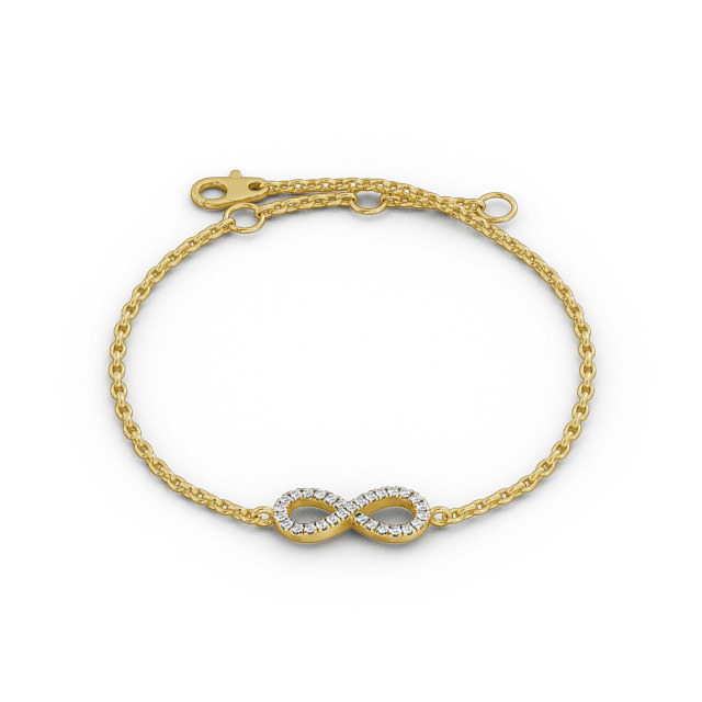 infinity Design Delicate Diamond Bracelet 9K Yellow Gold - Zoe BRC7_YG_UP
