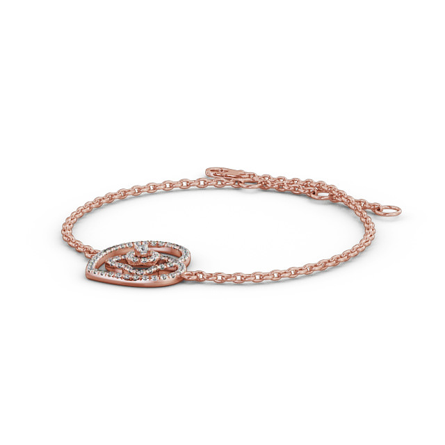 Heart Design Delicate 0.55ct Diamond Bracelet 9K Rose Gold - Lois BRC8_RG_SIDE