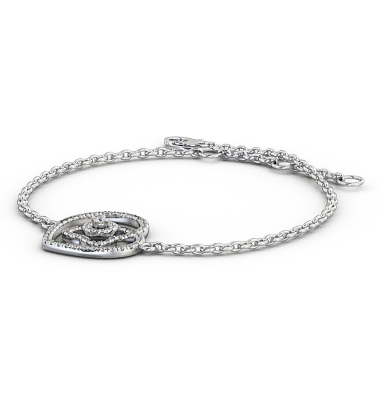 Heart Design Delicate 0.55ct Diamond Bracelet 18K White Gold BRC8_WG_THUMB1