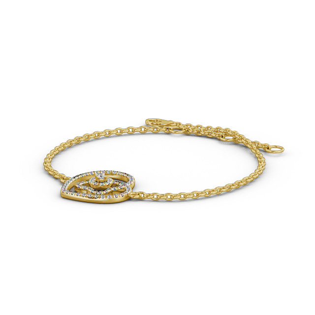 Heart Design Delicate 0.55ct Diamond Bracelet 18K Yellow Gold - Lois BRC8_YG_SIDE