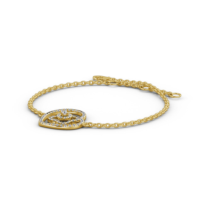 Heart Design Delicate 0.55ct Diamond Bracelet 18K Yellow Gold Lois
