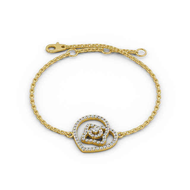 Heart Design Delicate 0.55ct Diamond Bracelet 9K Yellow Gold - Lois BRC8_YG_UP