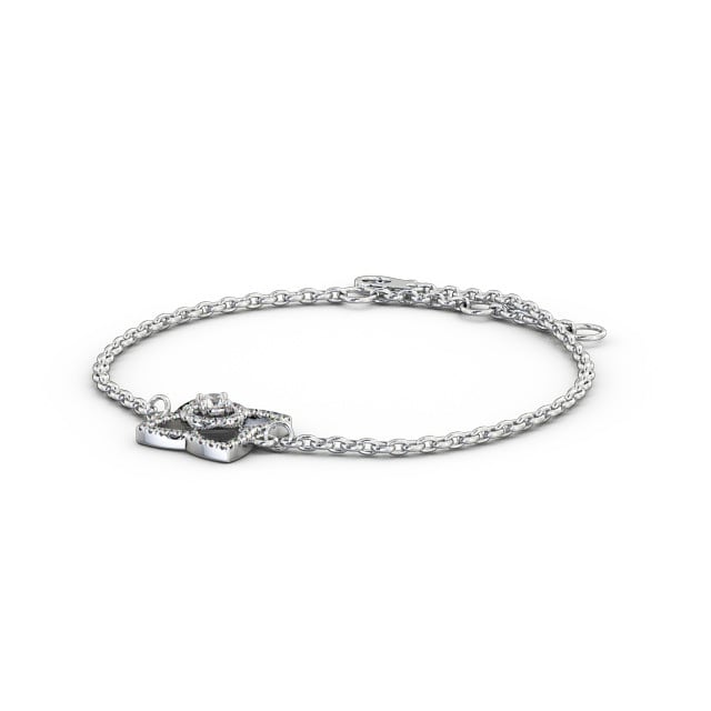 Floral Design Delicate 0.43ct Diamond Bracelet 9K White Gold Coralie