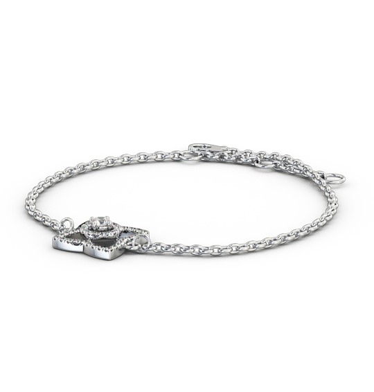 Floral Design Delicate 0.43ct Diamond Bracelet 18K White Gold BRC9_WG_THUMB1