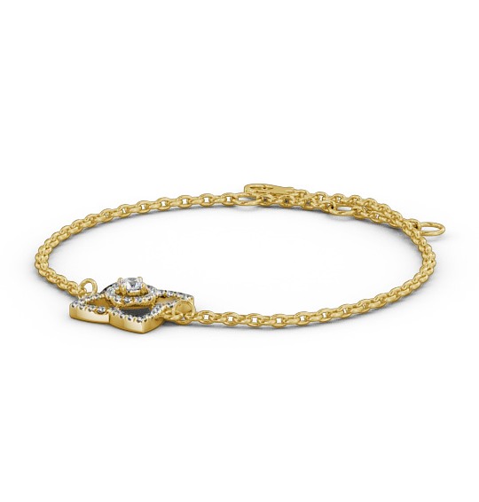  Floral Design Delicate 0.43ct Diamond Bracelet 18K Yellow Gold - Coralie BRC9_YG_THUMB1 