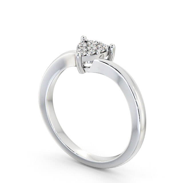 Cluster Diamond Ring 18K White Gold - Arabella CL10_WG_SIDE