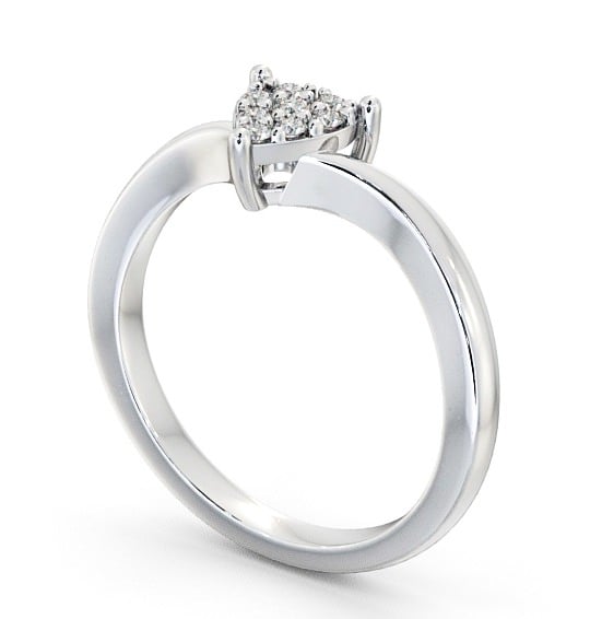 Cluster Diamond Heart Design Ring Platinum CL10_WG_THUMB1
