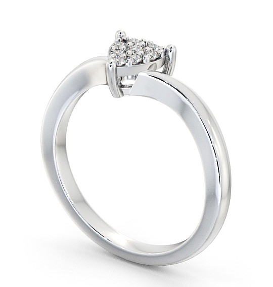 Cluster Diamond Heart Design Ring Platinum CL10_WG_THUMB1 