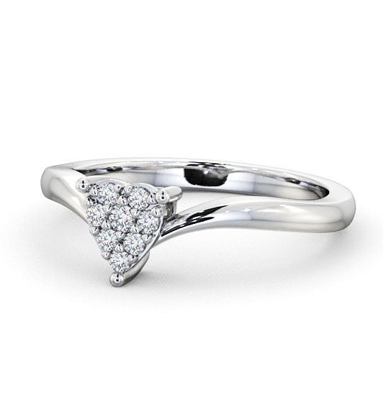 Cluster Diamond Heart Design Ring Platinum CL10_WG_THUMB2 