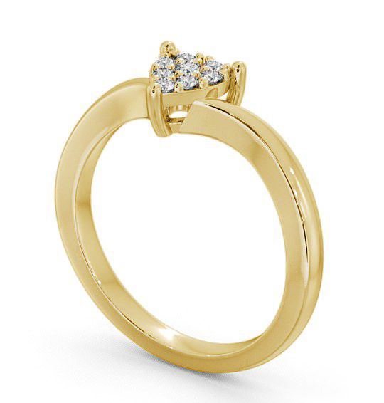 Cluster Diamond Heart Design Ring 18K Yellow Gold CL10_YG_THUMB1