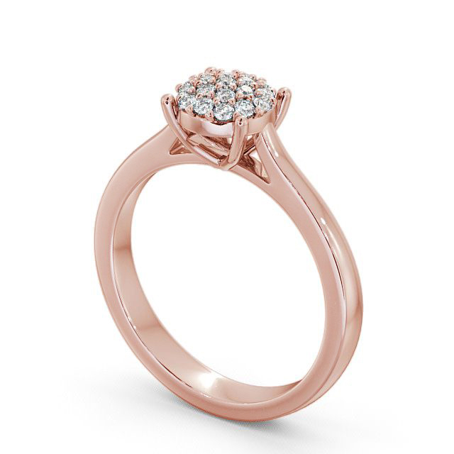 Cluster Diamond Ring 18K Rose Gold - Balmoral CL11_RG_SIDE