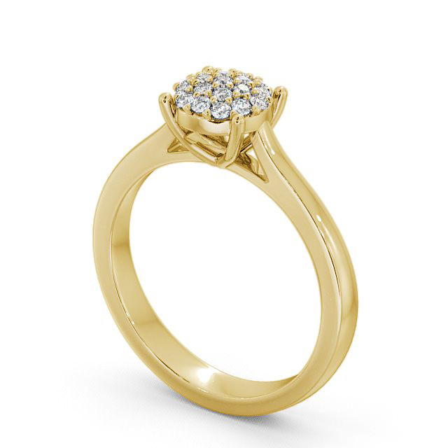 Cluster Diamond Ring 18K Yellow Gold - Balmoral CL11_YG_SIDE