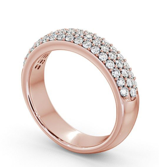 Pave Half Eternity Cluster Style Diamond Ring 18K Rose Gold CL12_RG_THUMB1