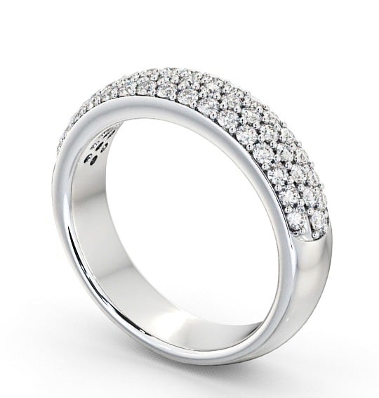 Pave Half Eternity Cluster Style Diamond Ring 9K White Gold CL12_WG_THUMB1