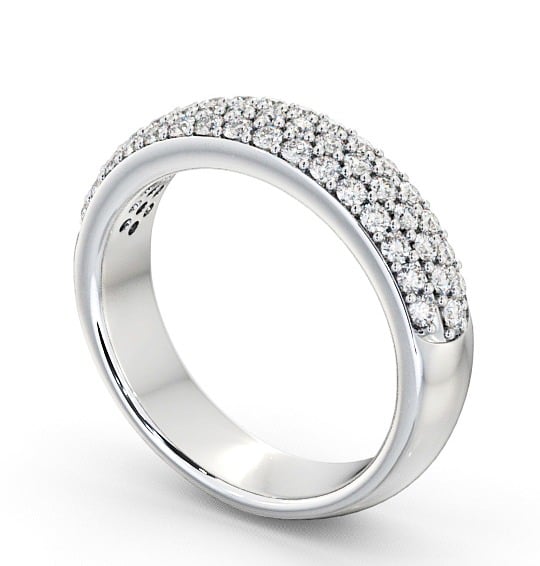 Pave Half Eternity Cluster Style Diamond Ring Palladium CL12_WG_THUMB1