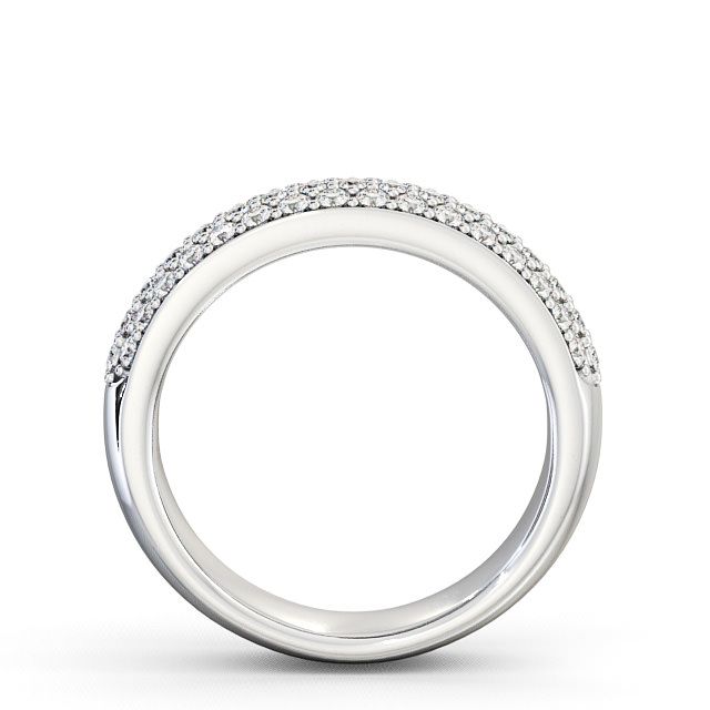 Pave Half Eternity Diamond Ring 9K White Gold - Deveral CL12_WG_UP