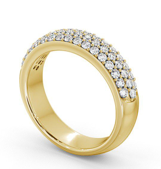 Pave Half Eternity Cluster Style Diamond Ring 18K Yellow Gold CL12_YG_THUMB1