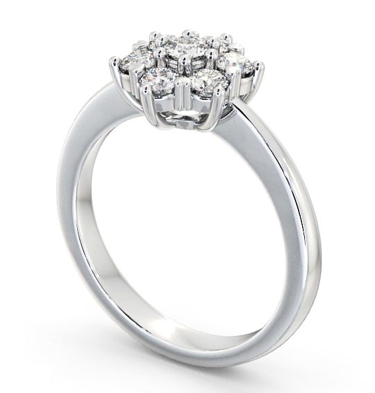 Cluster Diamond Traditional Style Ring 18K White Gold CL13_WG_THUMB1