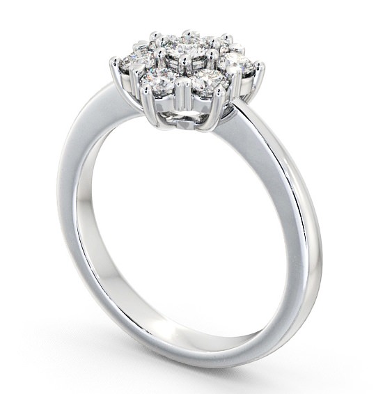 Cluster Diamond Traditional Style Ring 18K White Gold CL13_WG_THUMB1 